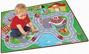 BURAGO שטיח מסלולים פרארי 100X70 ס"מ + מכונית BURAGO שטיח מסלולים פרארי 100X70 ס"מ + מכונית