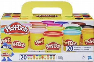 ערכת 20 פחיות בצק בצבעים שונים 1.6 ק"ג פליידו - Play-Doh ערכת 20 פחיות בצק בצבעים שונים 1.6 ק"ג פליידו - Play-Doh