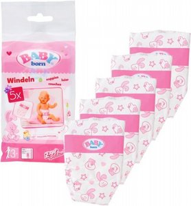 חבילת 5 חיתולים לבובת בייבי-בורן - Baby-Born חבילת 5 חיתולים לבובת בייבי-בורן - Baby-Born