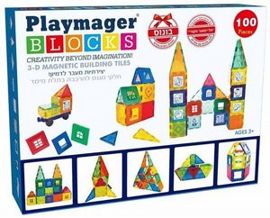 סט מגנטים פליימאגר המקורי 100 חלקים Playmager סט מגנטים פליימאגר המקורי 100 חלקים Playmager