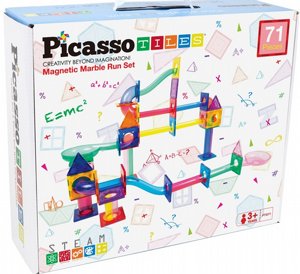 ערכת מגנטים להרכבה מסלול גולות 71 חלקים - PicassoTiles ערכת מגנטים להרכבה מסלול גולות 71 חלקים - PicassoTiles