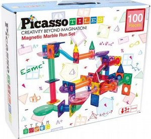 ערכת מגנטים להרכבה מסלול גולות 100 חלקים - PicassoTiles ערכת מגנטים להרכבה מסלול גולות 100 חלקים - PicassoTiles