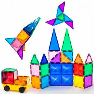 מגנטים להרכבה + ערכת מכונית 63 חלקים - PicassoTiles מגנטים להרכבה + ערכת מכונית 63 חלקים - PicassoTiles