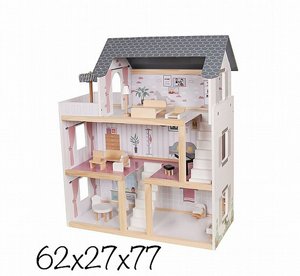 בית בובות מעץ 3 קומות כולל ריהוט - העץ הנדיב בית בובות מעץ 3 קומות כולל ריהוט - העץ הנדיב