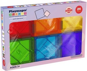 מארז 24 ריבועים מגנטיים צבעוניים – PLAYMAGER מארז 24 ריבועים מגנטיים צבעוניים – PLAYMAGER