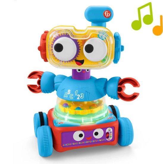 רובוט למידה דובר עברית 4 ב־1 עם 3 רמות למידה מותאמות גיל – מבית Fisher-Price  רובוט למידה דובר עברית 4 ב־1 עם 3 רמות למידה מותאמות גיל – מבית Fisher-Price