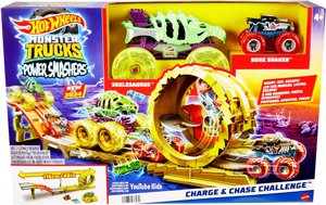 ����� ������ ������ 1.1 ��� ���� 2 ����� ���� ���� �����  � ��� ����� ����  Hot Wheels Monster Trucks Power Smashers Charge & Chase Challenge-  Mattel
