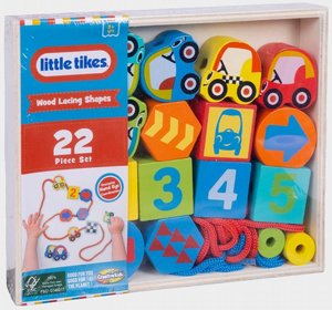 סט השחלת צורות מעץ 22 חלקים לפיתוח מוטוריקה עדינה – Little Tikes Wood Lacing Shapes – משחק חינוכי לגיל הרך – מבית Little Tikes סט השחלת צורות מעץ 22 חלקים לפיתוח מוטוריקה עדינה – Little Tikes Wood Lacing Shapes – משחק חינוכי לגיל הרך – מבית Little Tikes