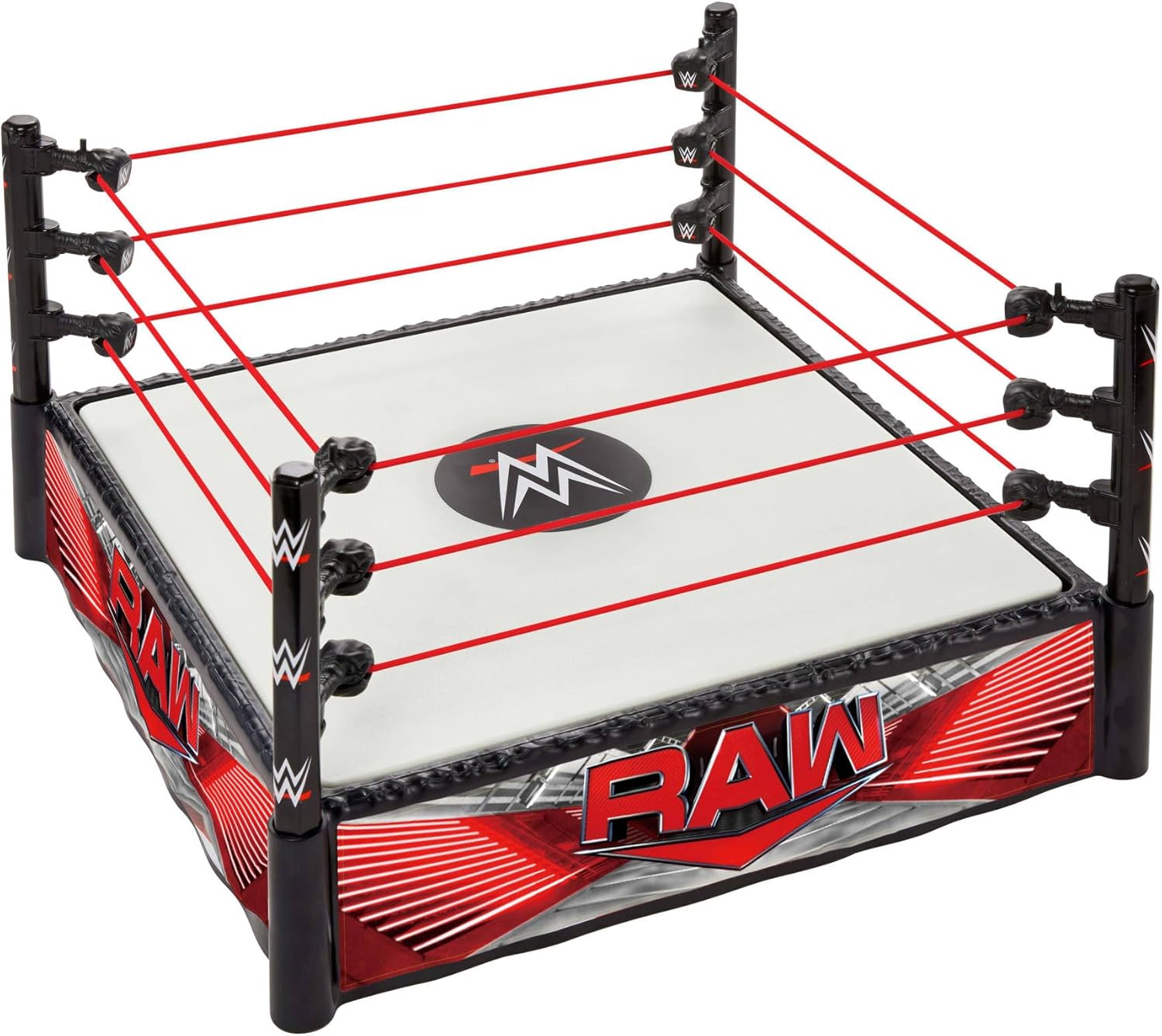 זירת היאבקות WWE Superstar Ring עם קפיצים וחבלי זירה מקצועיים – זירת WrestleMania עם שלטי RAW ו-Main Event מבית Mattel זירת היאבקות WWE Superstar Ring עם קפיצים וחבלי זירה מקצועיים – זירת WrestleMania עם שלטי RAW ו-Main Event מבית Mattel