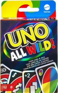 משחק קלפים UNO All Wild מבית Mattel – גרסת אונו מהירה שבה כל הקלפים הם קלפי פרא Mattel UNO All Wild Card Game משחק קלפים UNO All Wild מבית Mattel – גרסת אונו מהירה שבה כל הקלפים הם קלפי פרא Mattel UNO All Wild Card Game
