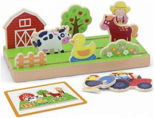 לוח לימוד מרחב ומרחק מעץ מבית Viga – משחק התאמה, סידור ובנייה עם 5 קלפים ו־20 בלוקים צבעוניים לוח לימוד מרחב ומרחק מעץ מבית Viga – משחק התאמה, סידור ובנייה עם 5 קלפים ו־20 בלוקים צבעוניים