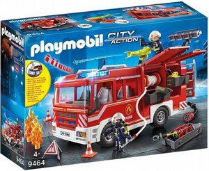פליימוביל כבאית 9464 מבית Playmobil – כבאית אקשן עם אור, סירנה, תותח מים, צינורות ו־2 כבאים Playmobil Fire Engine פליימוביל כבאית 9464 מבית Playmobil – כבאית אקשן עם אור, סירנה, תותח מים, צינורות ו־2 כבאים Playmobil Fire Engine